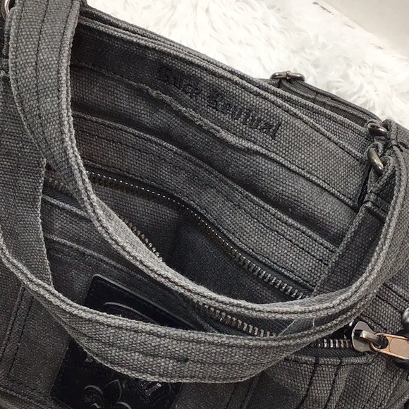 Rock Revival Charcoal Denim Crossbody Tote Messenger bag - Picture 11 of 14